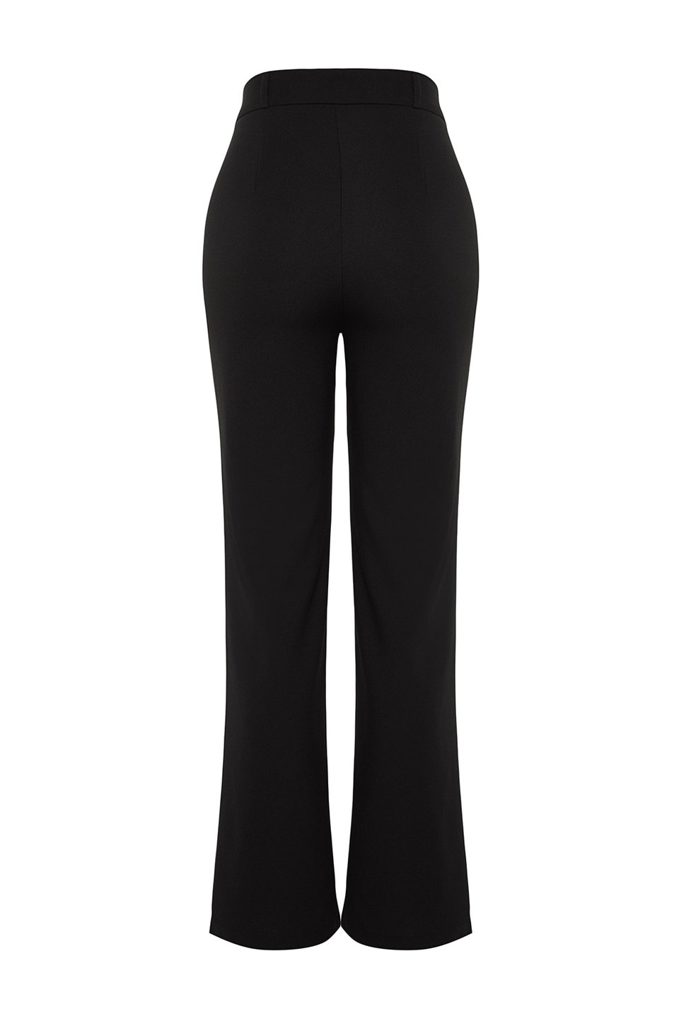 Straight/Straight Fit High Waist Ribbed Stitched Woven Trousers TWOSS21PL0093
