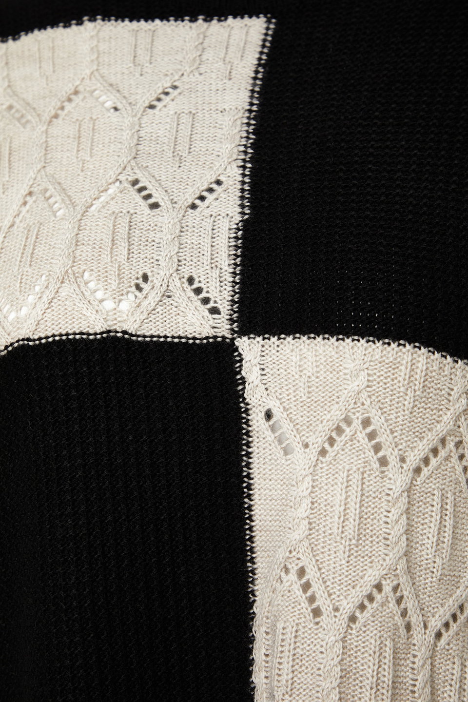 Openwork/Perforated Color Block Knit Knitwear Sweater TCTAW24AK00055