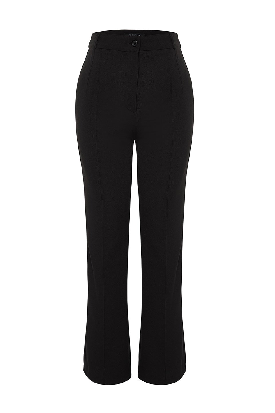 Straight/Straight Fit High Waist Ribbed Stitched Woven Trousers TWOSS21PL0093