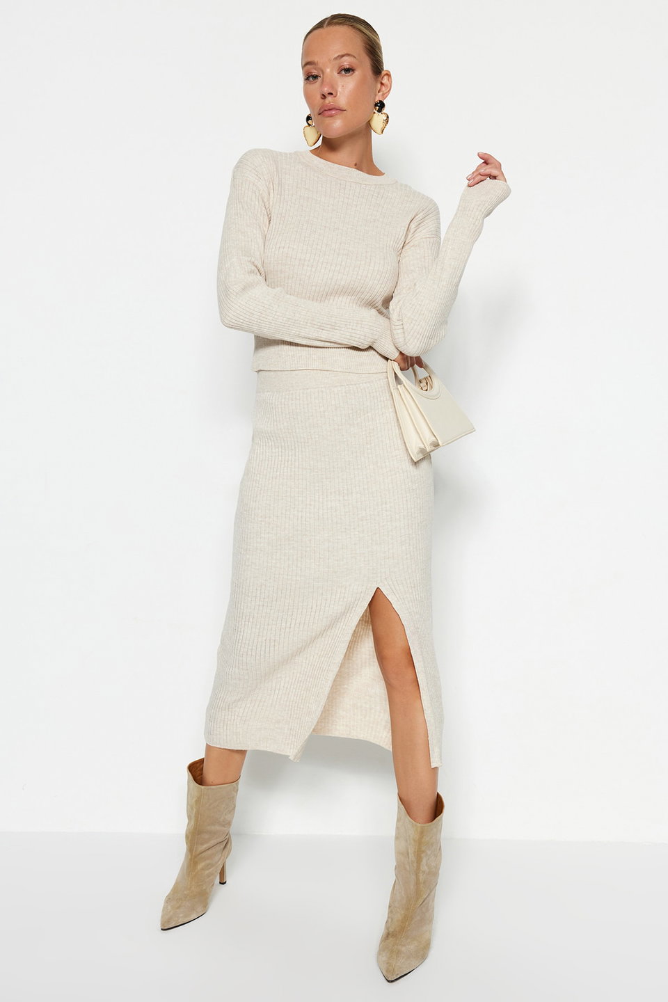 Crop Knitwear Bottom-Top Set TWOAW23AU00240