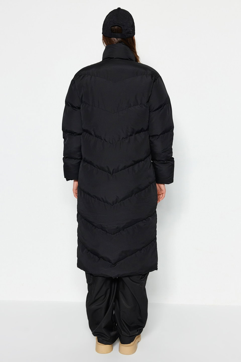 Regular Side Zipper Detailed Water Repellent Long Puffer Jacket TWOAW24MO00049