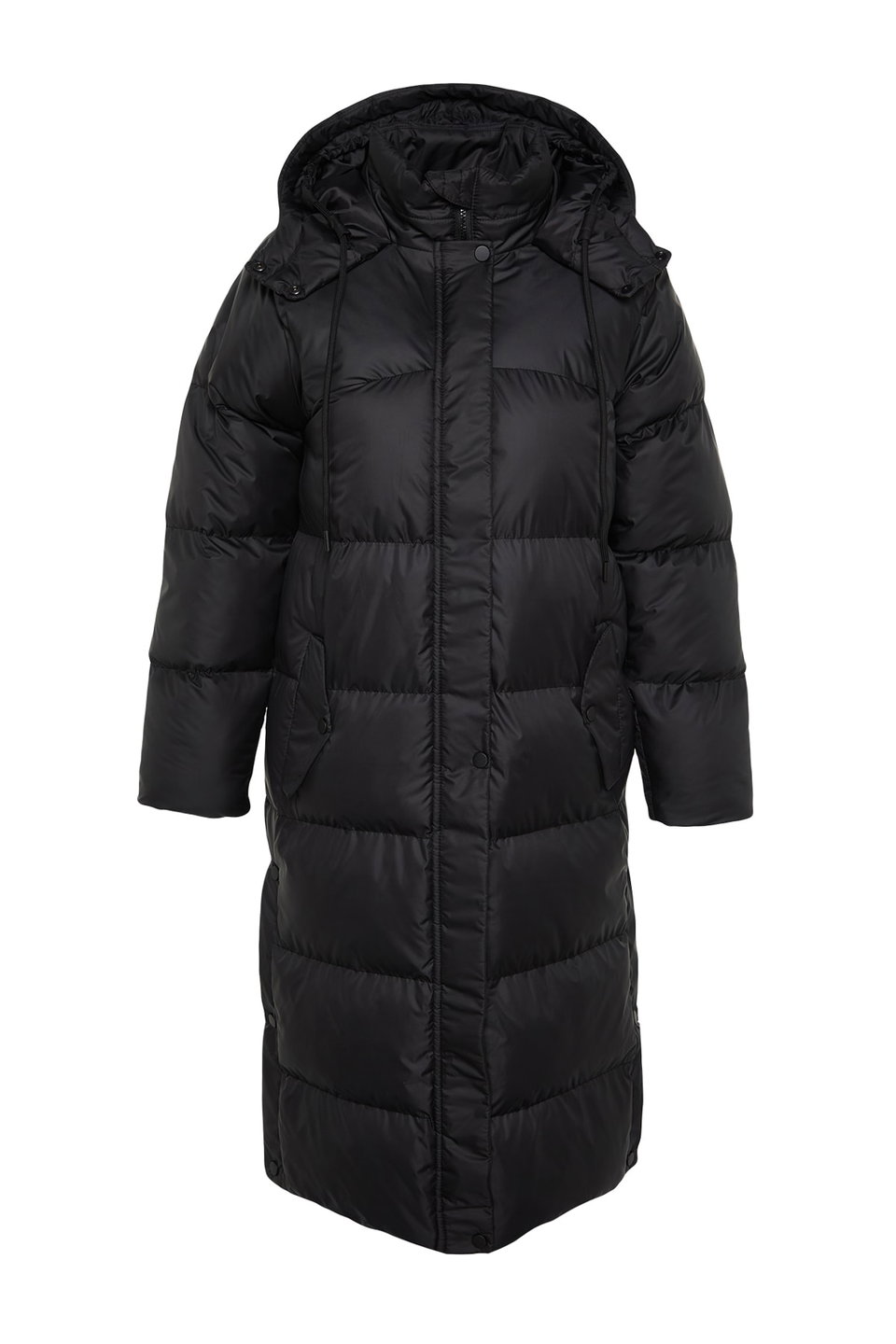 Regular Fit Hooded Side Snap Detail Water Repellent Long Puffer Jacket TWOAW24MO00104