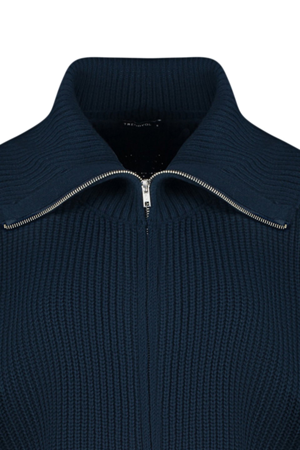 Wide Pattern Turn-down Collar Zippered Knitwear Cardigan TWOAW24HI00072