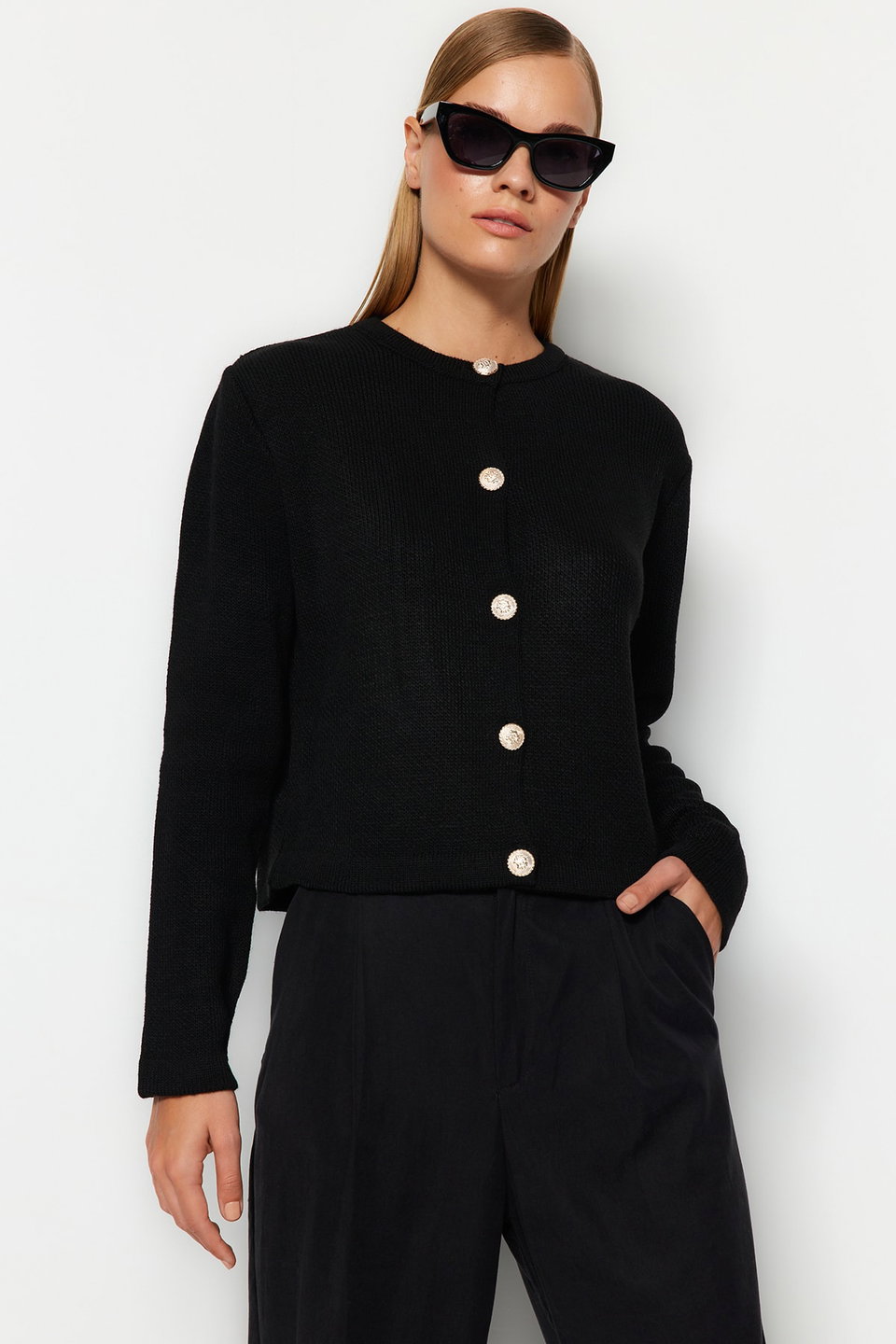 Basic Jacket Look Knitted Cardigan TWOAW24HI00090