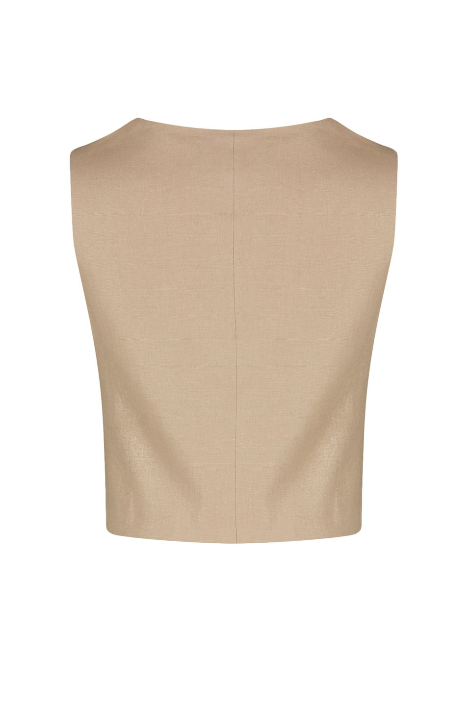 Limited Edition Fitted Crop Woven Linen Look Vest TWOSS23YE00016