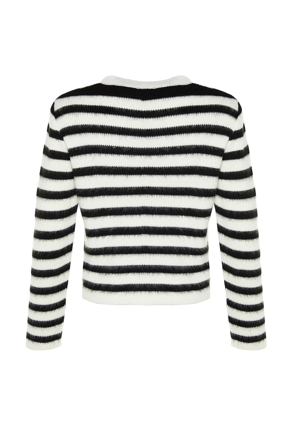 Camel Soft Texture Striped Jacket Look Knitwear Cardigan TWOAW24HI00040
