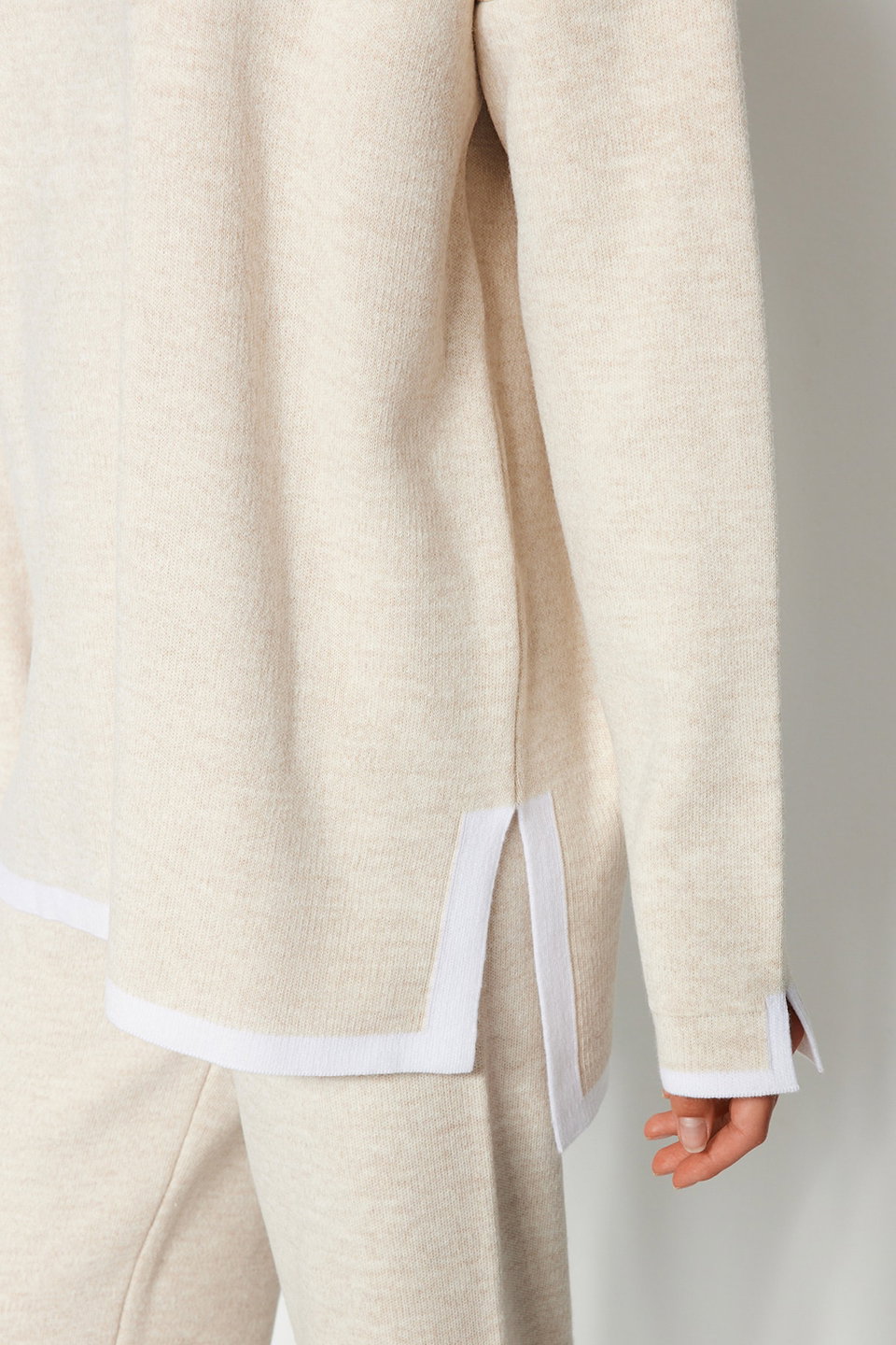Wide Fit Contrast Color Knitwear Two Piece Set TWOAW24AU00062