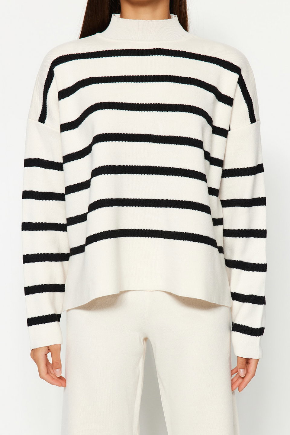 Striped Knitwear Trousers Bottom-Top Set TWOAW24AU00045