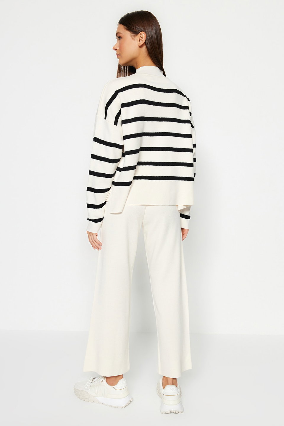Striped Knitwear Trousers Bottom-Top Set TWOAW24AU00045