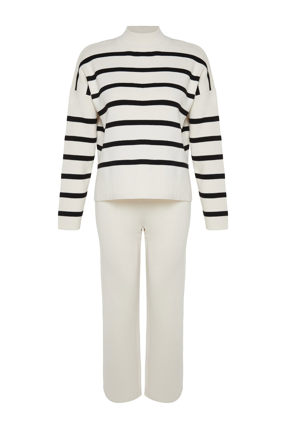 Striped Knitwear Trousers Bottom-Top Set TWOAW24AU00045
