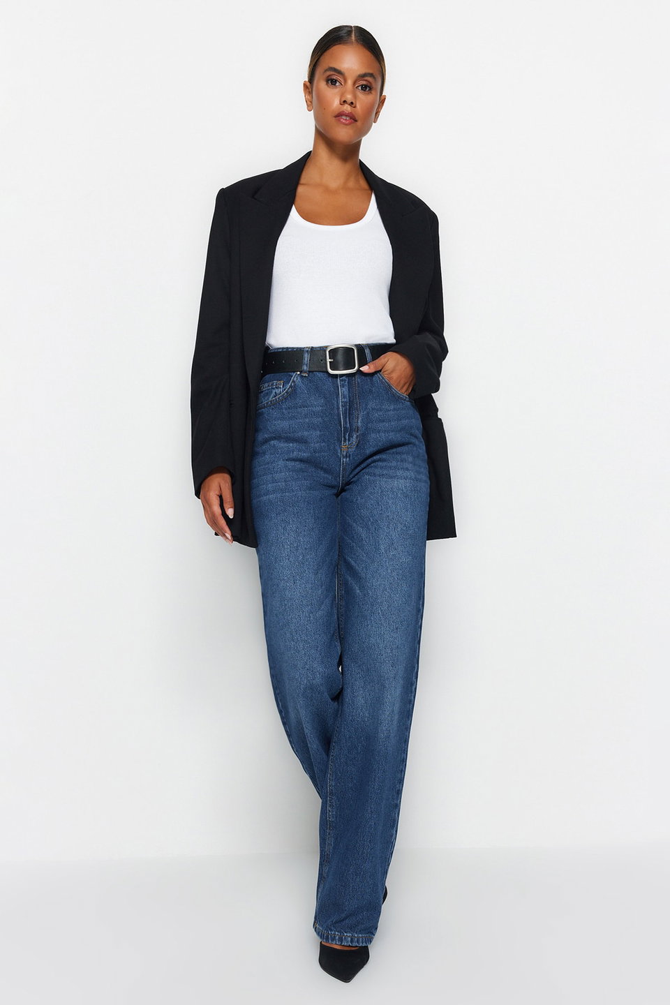 High Waist Wide Leg Wide Leg Jeans Twoaw24Je00074