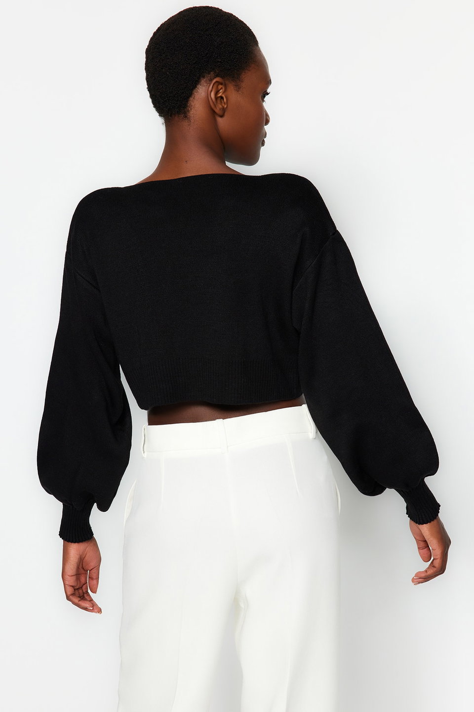 Super Crop Basic Bow Knit Cardigan TWOAW24HI00315