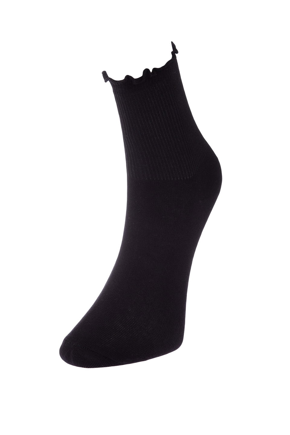 Multicolored 3-Pack Cotton Elastic Mouth Lettuce Detailed Knitted Socks THMAW24CO00019