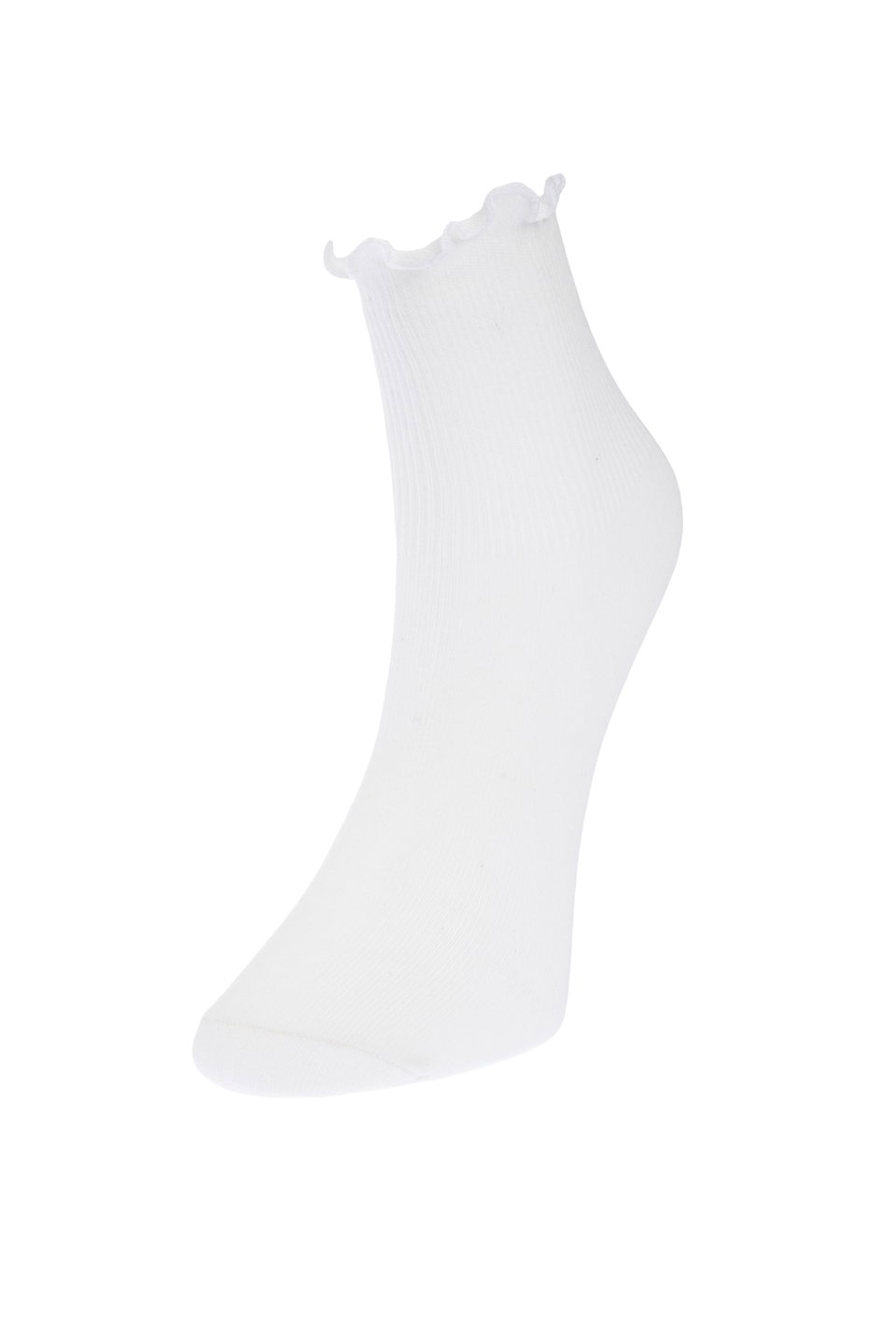 Multicolored 3-Pack Cotton Elastic Mouth Lettuce Detailed Knitted Socks THMAW24CO00019