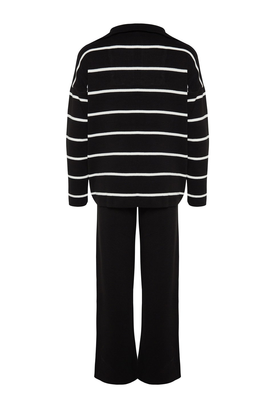 Wide Pattern Zippered Knitwear Top-Bottom Set TWOAW24AU00025
