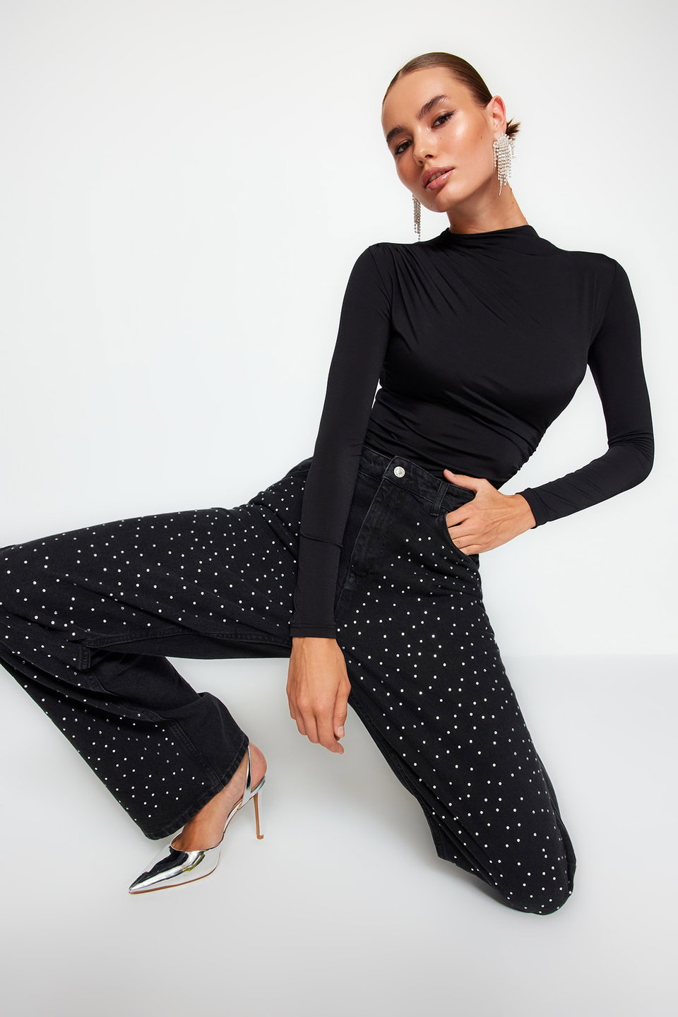 Fitted Collar Detailed Bodysuit TPRAW24BD00008