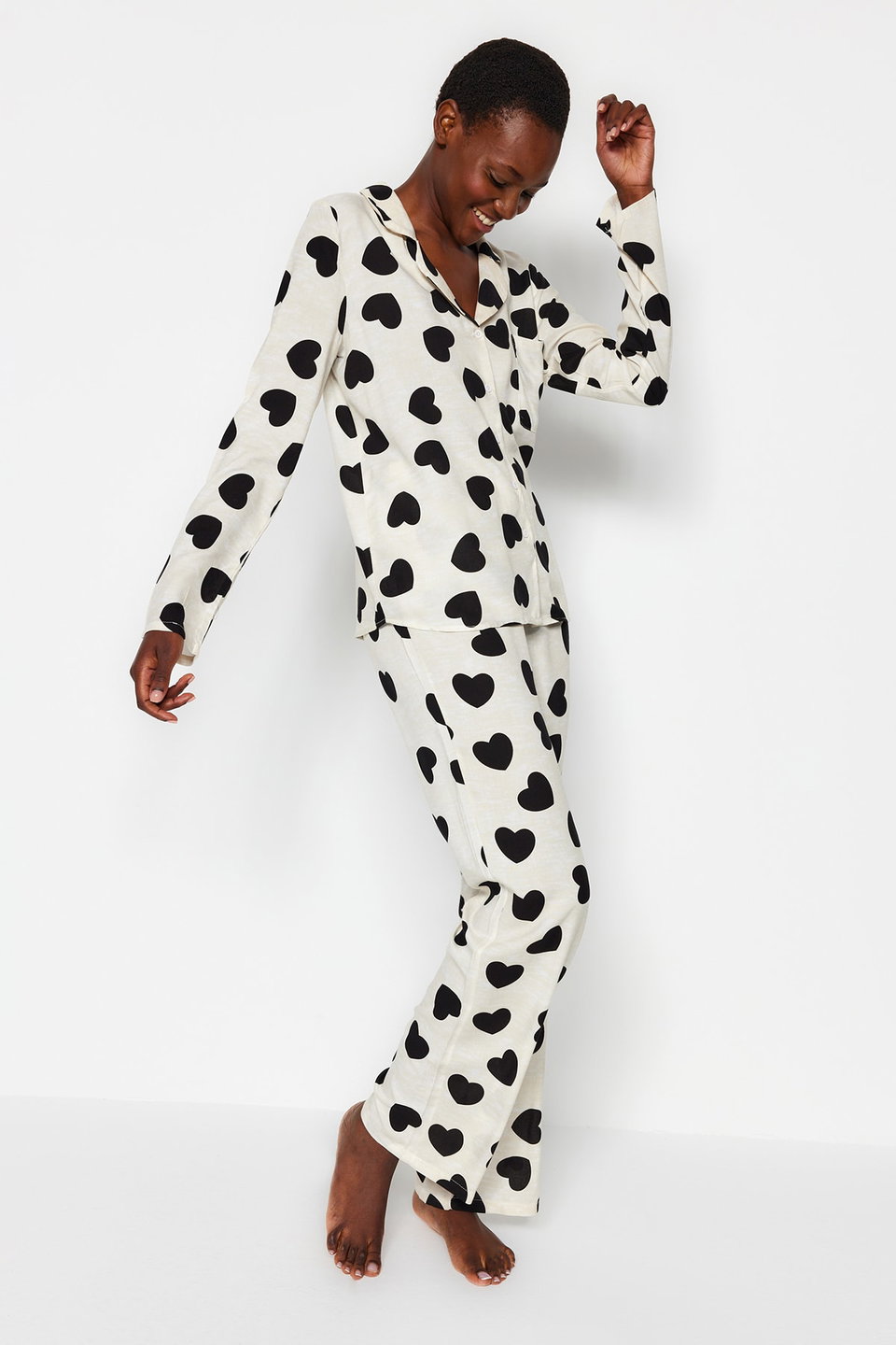 Women's Mini Me/Mother Daughter Heart Viscose Woven Pajamas Set Thmaw21Pt0936