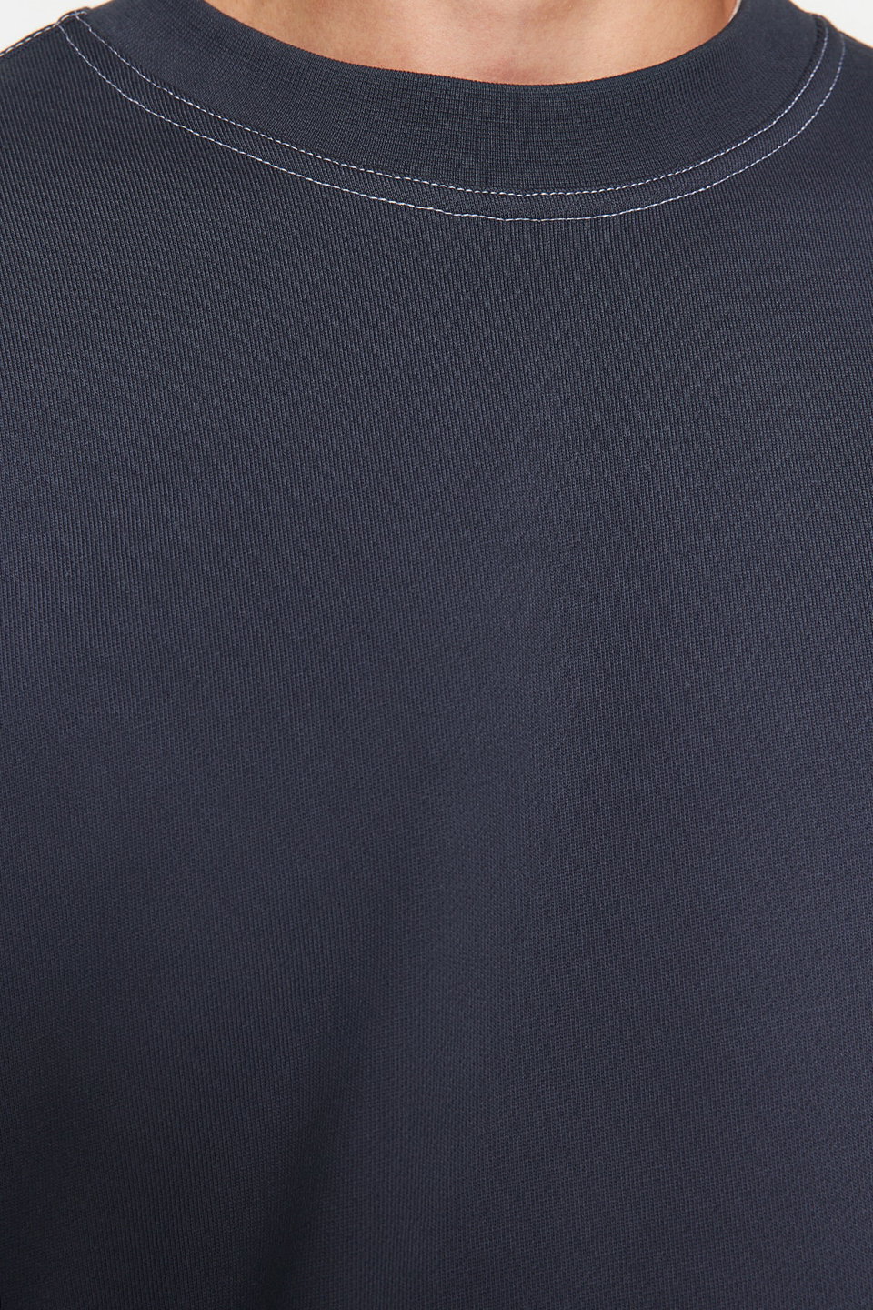 Oversize/Wide Cut Contrast Stitch Detailed Crew Neck Sweatshirt TMNAW24SW00011