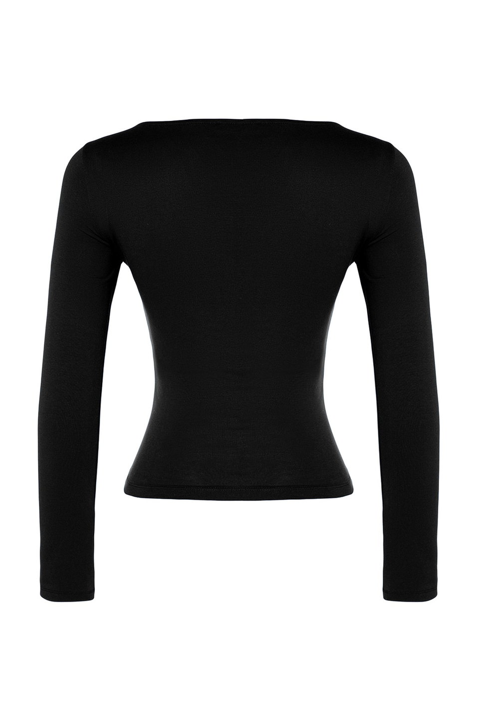 Cotton Stretchy Boat Neck Fitted Stretchy Knitted Blouse TWOAW24BZ00166