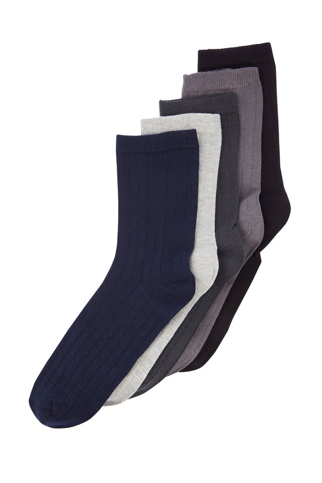 Very colorful - Multi-Colored 5-Pack Textured Ankle-Long Socks TMNAW24CO00011