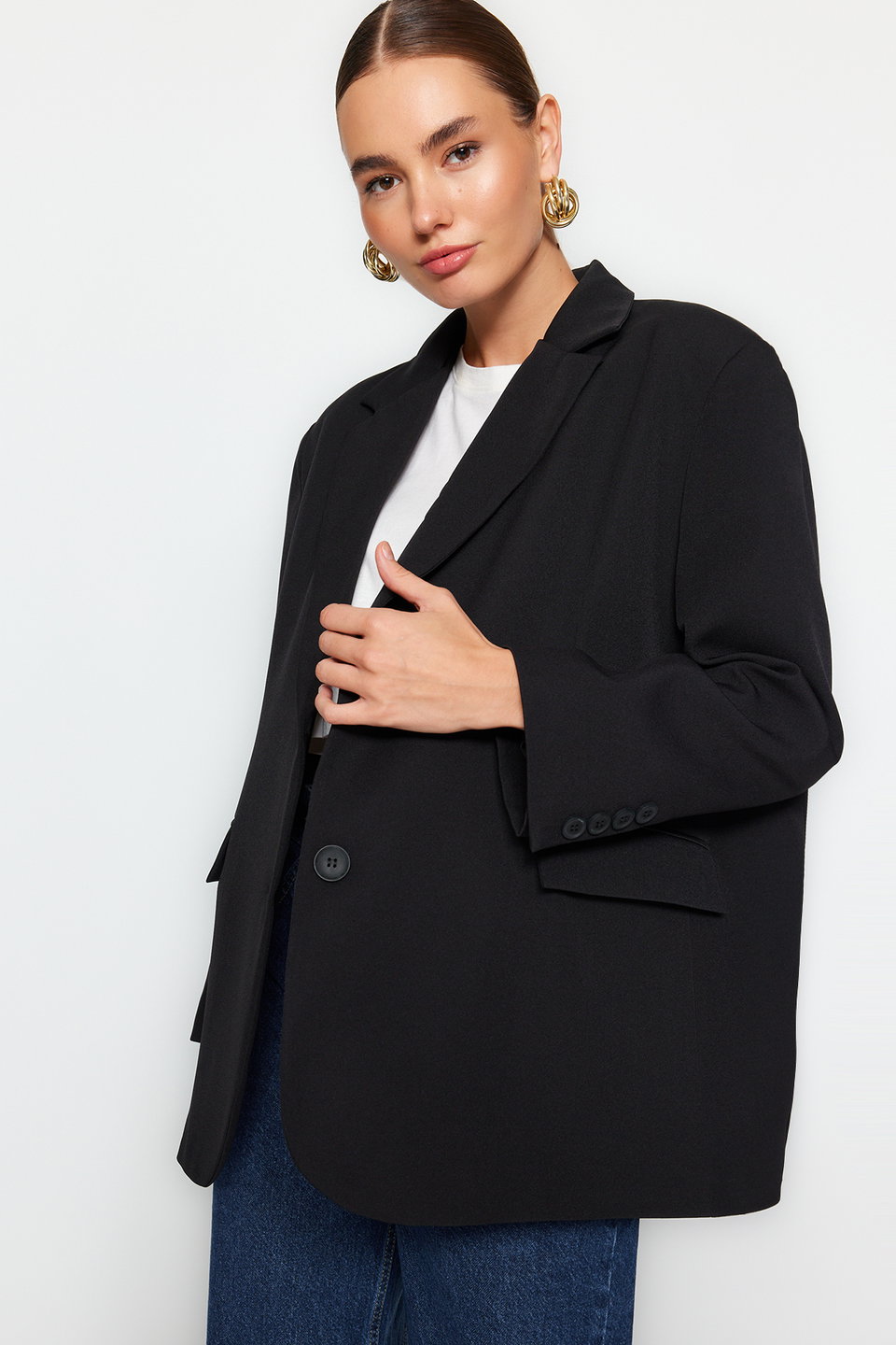 Woven Extra Oversize Blazer Jacket TWOAW24BC00107