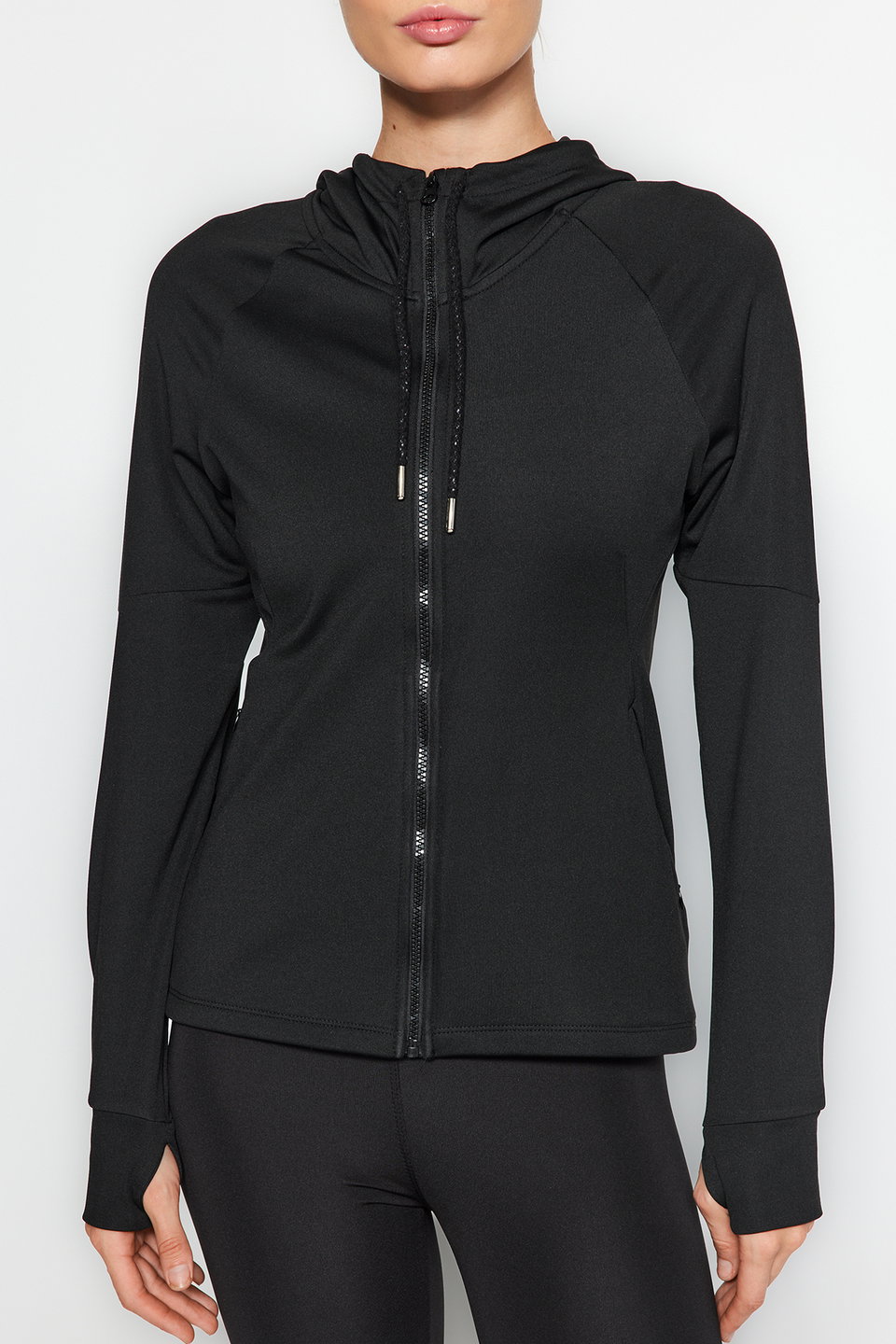 Dull Thumb Hole Warm Winter Knitted Sports Jacket with Raised Inside THMAW24SW00011